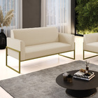 Sofá 2 Lugares Namoradeira Marisa Industrial Alta Dourada Sin