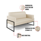 Sofá 2 Lugares Namoradeira Marisa Industrial Alta Preto Sinté