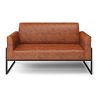 Sofá 2 Lugares Namoradeira Marisa Industrial Alta Preto Sinté