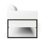 Sofá 2 Lugares Namoradeira Marisa Industrial Alta Preto Sinté