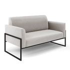 Sofá 2 Lugares Namoradeira Marisa Industrial Alta Preto Velud