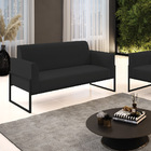 Sofá 2 Lugares Namoradeira Marisa Industrial Alta Preto Velud