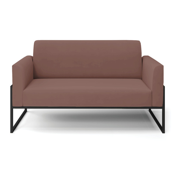 Sofá 2 Lugares Namoradeira Marisa Industrial Alta Preto Velud