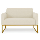 Sofá 2 Lugares Namoradeira Marisa Industrial Dourado Linho Ar