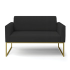 Sofá 2 Lugares Namoradeira Marisa Industrial Dourado Veludo D