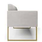 Sofá 2 Lugares Namoradeira Marisa Industrial Dourado Veludo D