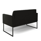 Sofá 2 Lugares Namoradeira Marisa Industrial Preto Suede Pret