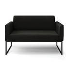 Sofá 2 Lugares Namoradeira Marisa Industrial Preto Suede Pret