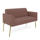 Sofá 2 Lugares Namoradeira Marisa Pé Aço Dourado Veludo D03 -