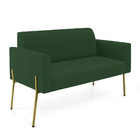 Sofá 2 Lugares Namoradeira Marisa Pé Aço Dourado Veludo D03 -
