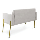 Sofá 2 Lugares Namoradeira Marisa Pé Aço Dourado Veludo D03 -