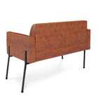 Sofá 2 Lugares Namoradeira Marisa Pé Aço Preto Sintético Pu D