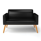 Sofá 2 Lugares Namoradeira Marisa Pé Palito Castanho Sintétic