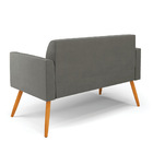 Sofá 2 Lugares Namoradeira Marisa Pé Palito Castanho Suede Gr