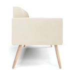 Sofá 2 Lugares Namoradeira Marisa Pé Palito Natural Veludo D0