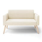 Sofá 2 Lugares Namoradeira Marisa Pé Palito Natural Veludo D0
