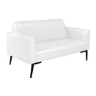 Sofá 2 Lugares Namoradeira Marisa Pé Villach Preto Sintético