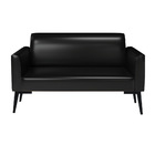 Sofá 2 Lugares Namoradeira Marisa Pé Villach Preto Sintético