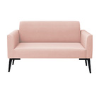Sofá 2 Lugares Namoradeira Marisa Pé Villach Preto Veludo D03
