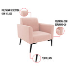 Sofá 2 Lugares Namoradeira Marisa Pé Villach Preto Veludo D03