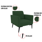 Sofá 2 Lugares Namoradeira Marisa Pé Villach Preto Veludo D03