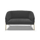 Sofá 2 Lugares Namoradeira Pé De Ferro Dourado Stella Bouclê