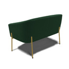 Sofá 2 Lugares Namoradeira Pé De Ferro Dourado Stella Bouclê