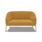 Sofá 2 Lugares Namoradeira Pé De Ferro Dourado Stella Bouclê