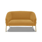 Sofá 2 Lugares Namoradeira Pé De Ferro Dourado Stella Bouclê