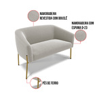 Sofá 2 Lugares Namoradeira Pé De Ferro Dourado Stella Bouclê