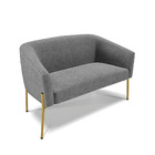 Sofá 2 Lugares Namoradeira Pé De Ferro Dourado Stella Linho D