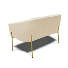 Sofá 2 Lugares Namoradeira Pé De Ferro Dourado Stella Sintéti