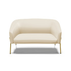 Sofá 2 Lugares Namoradeira Pé De Ferro Dourado Stella Sintéti