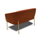 Sofá 2 Lugares Namoradeira Pé De Ferro Dourado Stella Sintéti