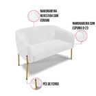 Sofá 2 Lugares Namoradeira Pé De Ferro Dourado Stella Sintéti