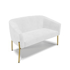 Sofá 2 Lugares Namoradeira Pé De Ferro Dourado Stella Sintéti