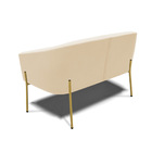 Sofá 2 Lugares Namoradeira Pé De Ferro Dourado Stella Suede B