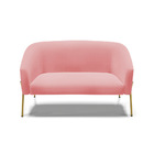 Sofá 2 Lugares Namoradeira Pé De Ferro Dourado Stella Suede D