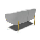 Sofá 2 Lugares Namoradeira Pé De Ferro Dourado Stella Suede D