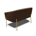 Sofá 2 Lugares Namoradeira Pé De Ferro Dourado Stella Suede D