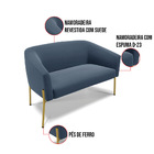 Sofá 2 Lugares Namoradeira Pé De Ferro Dourado Stella Suede D