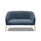 Sofá 2 Lugares Namoradeira Pé De Ferro Dourado Stella Suede D