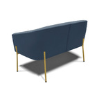 Sofá 2 Lugares Namoradeira Pé De Ferro Dourado Stella Suede D