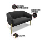Sofá 2 Lugares Namoradeira Pé De Ferro Dourado Stella Suede D