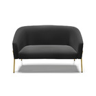 Sofá 2 Lugares Namoradeira Pé De Ferro Dourado Stella Suede D