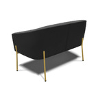 Sofá 2 Lugares Namoradeira Pé De Ferro Dourado Stella Suede D