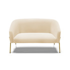 Sofá 2 Lugares Namoradeira Pé De Ferro Dourado Stella Suede D