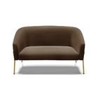 Sofá 2 Lugares Namoradeira Pé De Ferro Dourado Stella Suede M