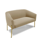 Sofá 2 Lugares Namoradeira Pé De Ferro Dourado Stella Suede M