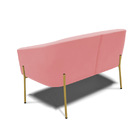 Sofá 2 Lugares Namoradeira Pé De Ferro Dourado Stella Suede R